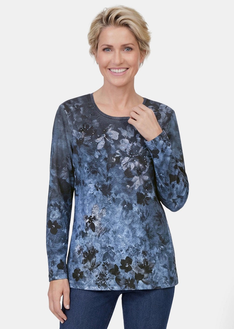 Shirt met lange mouwen en kleurrijke strassteentjes
