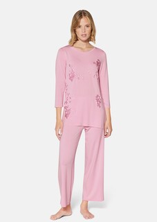 Pyjama mit edler Blütenstickerei thumbnail 2