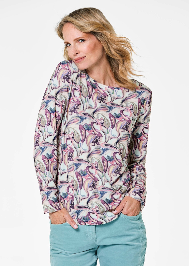 Langarmshirt mit Paisley Muster