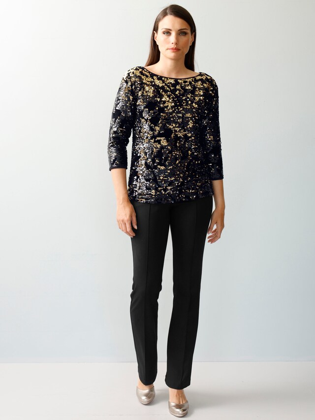 Shirt mit Pailletten und Zierperlen 1