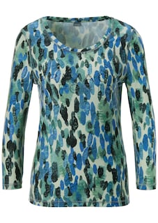 Bedrucktes Shirt mit Strassstein-Schriftzug thumbnail 1