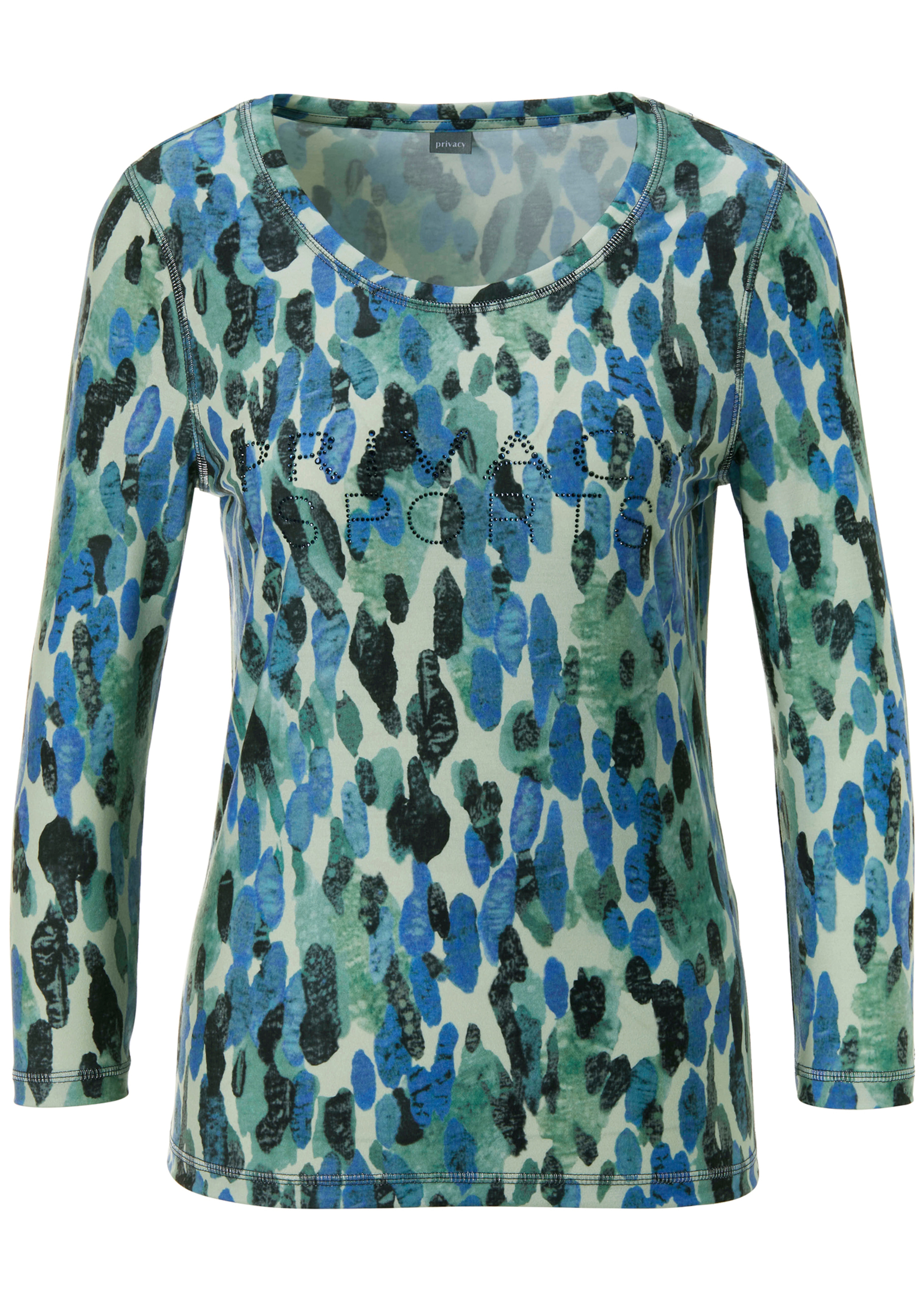 Bedrucktes Shirt mit Strassstein-Schriftzug
