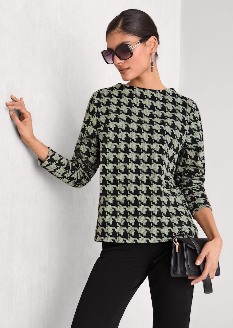 Sweatshirt im Hahnentritt-Design
