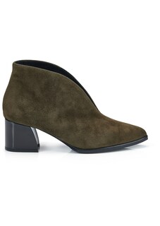 Suede ankle boot with block heel thumbnail 4
