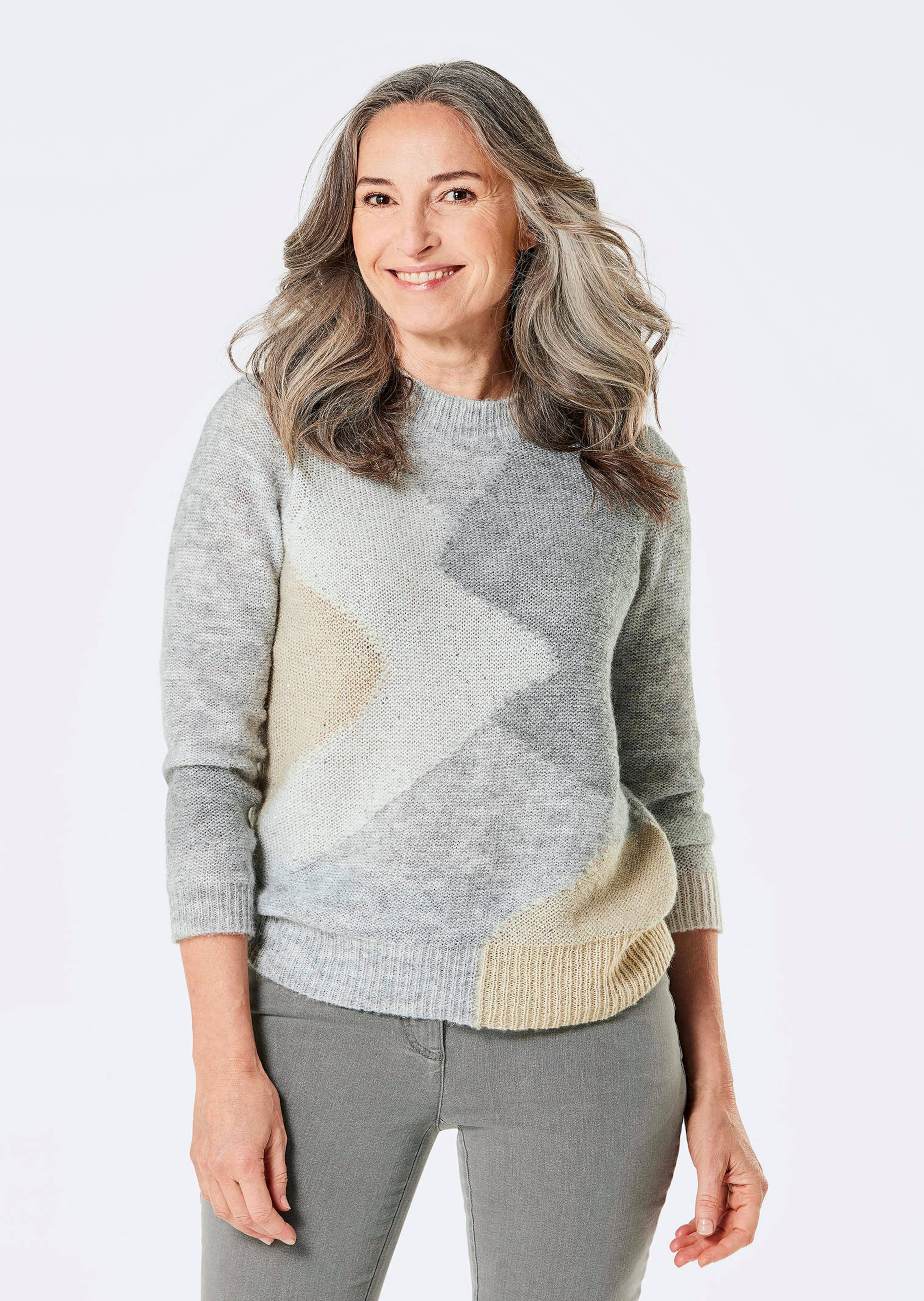 Tricot pullover met intarsiapatroon