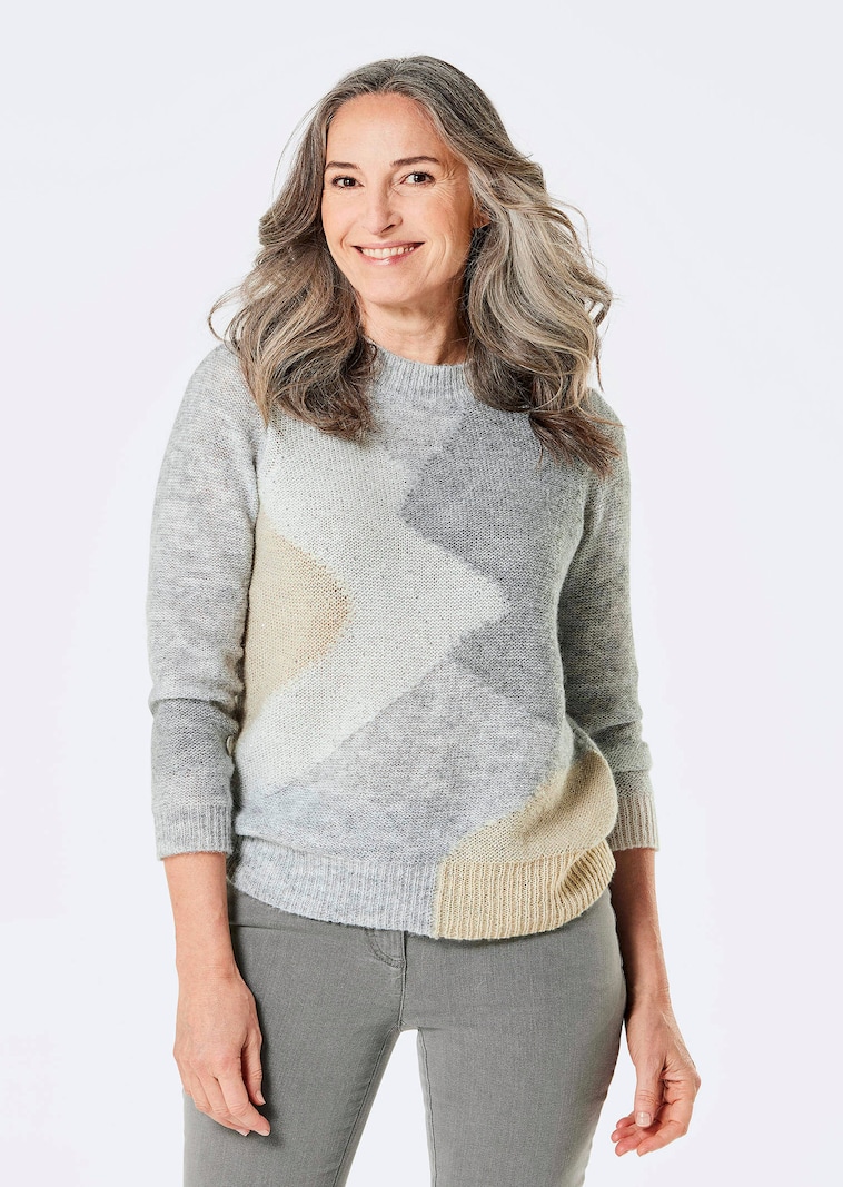 Pull en tricot avec motif intarsia