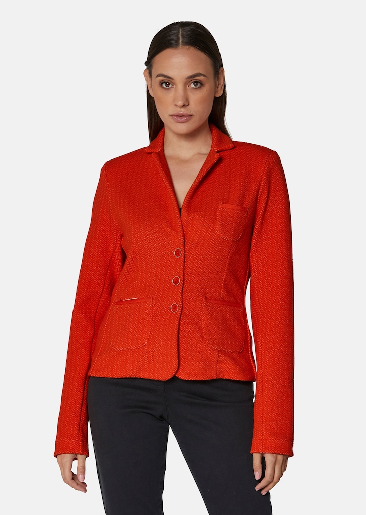 Jersey blazer with decorative texture