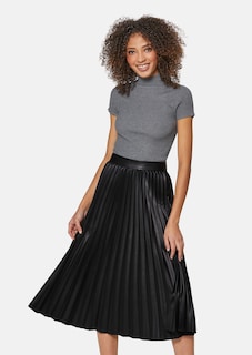 Pleated skirt in a subtle checked pattern thumbnail 1