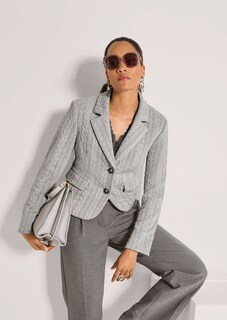 Jersey-Blazer mit Zopfstruktur thumbnail 4