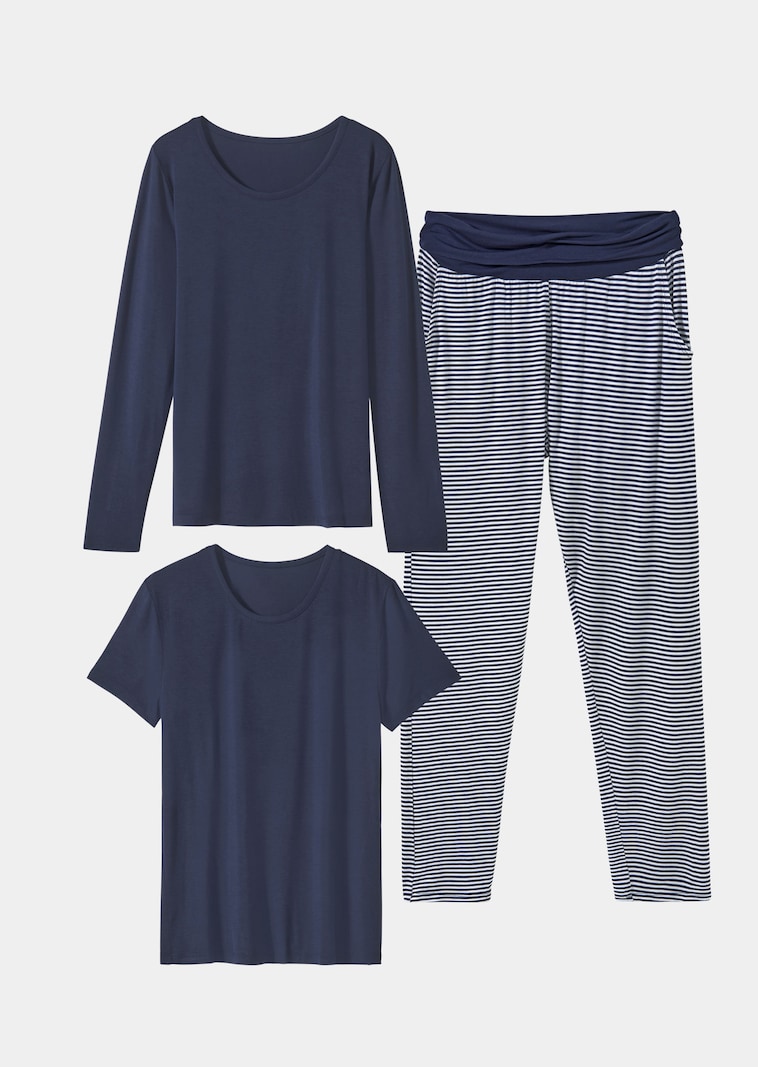 3tlg. Jersey-Loungewear-Set