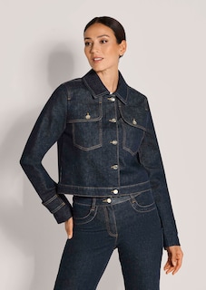 Jeansjacke mit dunkler Waschung thumbnail 1