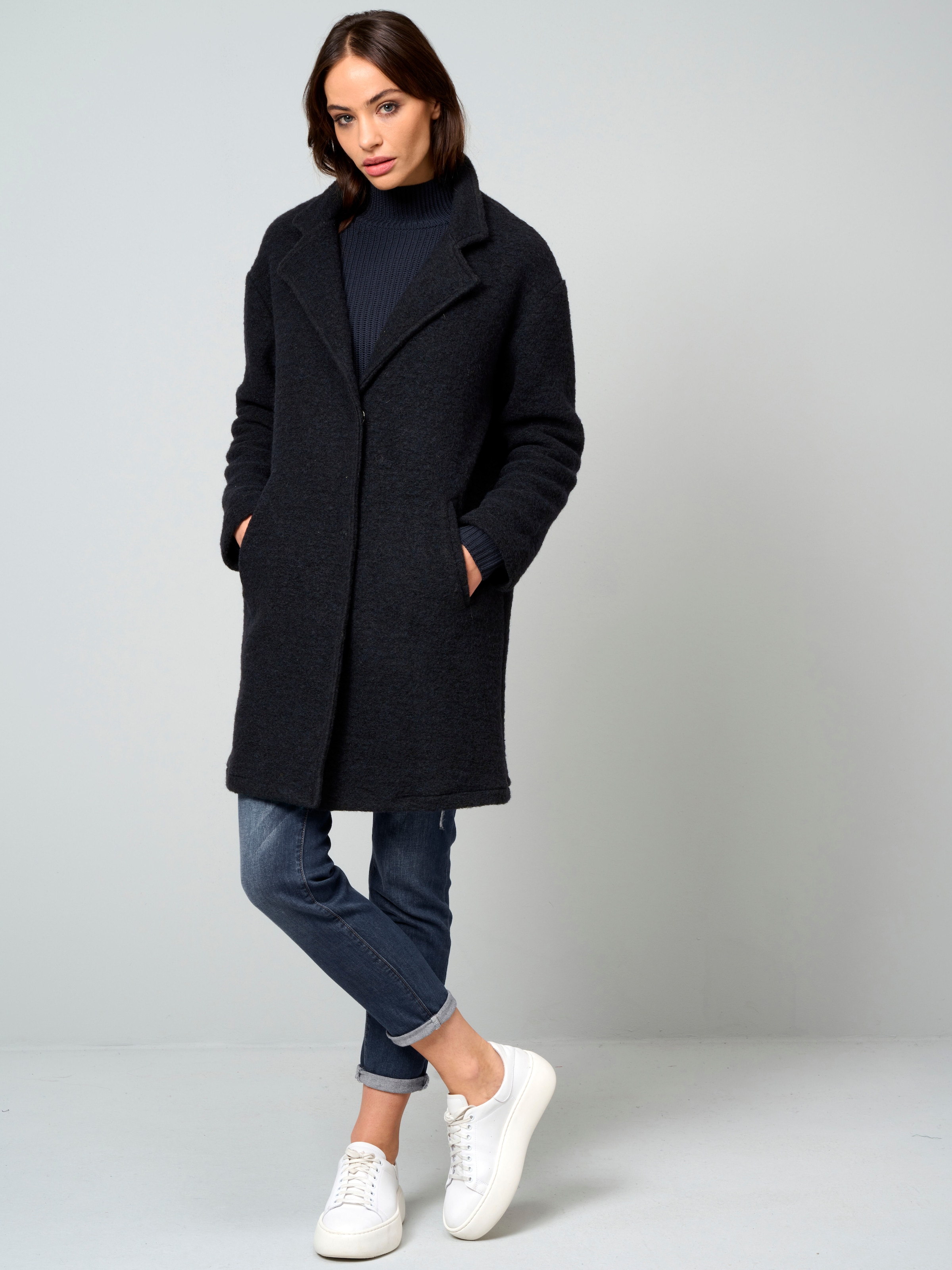 Wollmantel mit Reverskragen