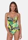 Corset swimming costume with exotic print thumbnail 1
