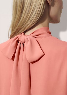 Chiffon-Bluse mit Stehkragen und Schluppe thumbnail 4