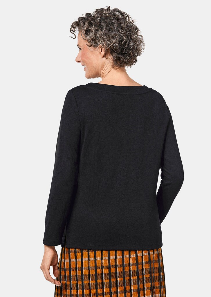 Sweatshirt mit halsfernen Kragen und Tunnelzug
