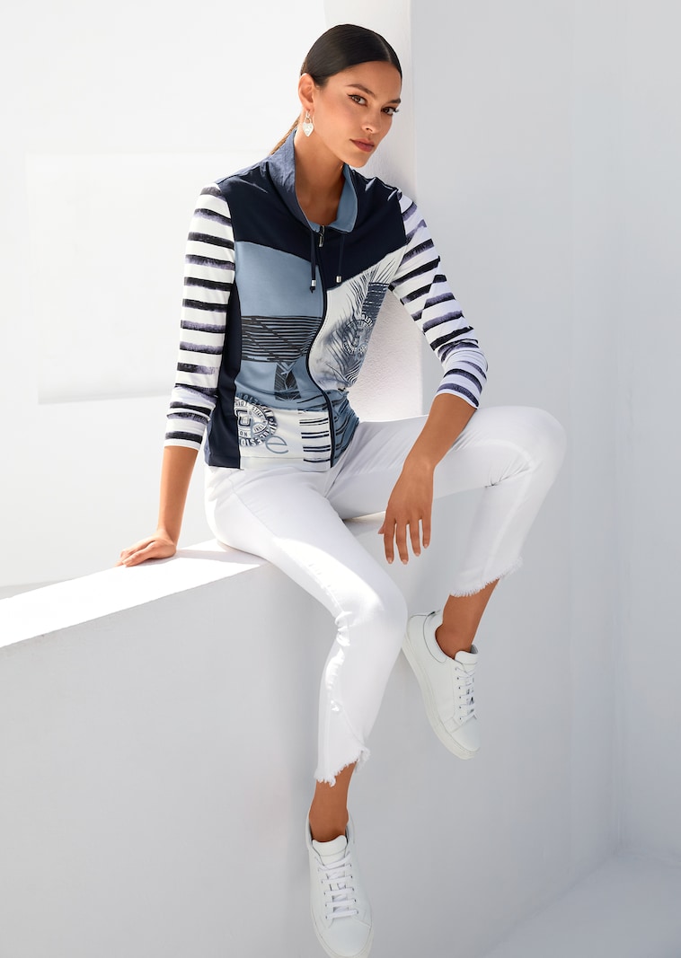 Bedruckte Shirt-Jacke mit Reißverschluss
