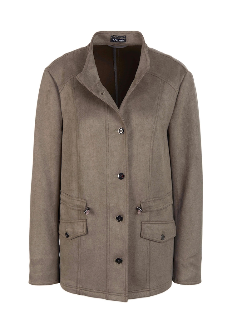 Blazer in weicher Velourslederoptik