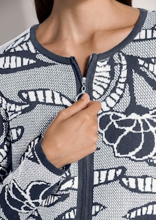 Blazer en maille à imprimé jacquard et zip thumbnail 5