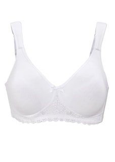 Soutien-gorge sans armature en coton et dentelle thumbnail 4