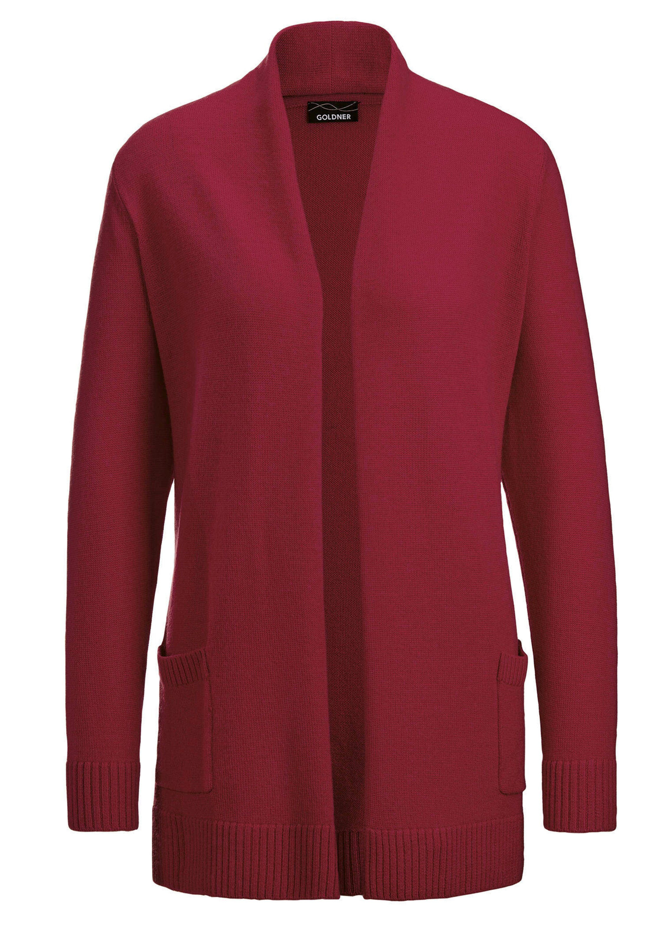 Strickjacke aus Merinowolle in rot atelier GOLDNER