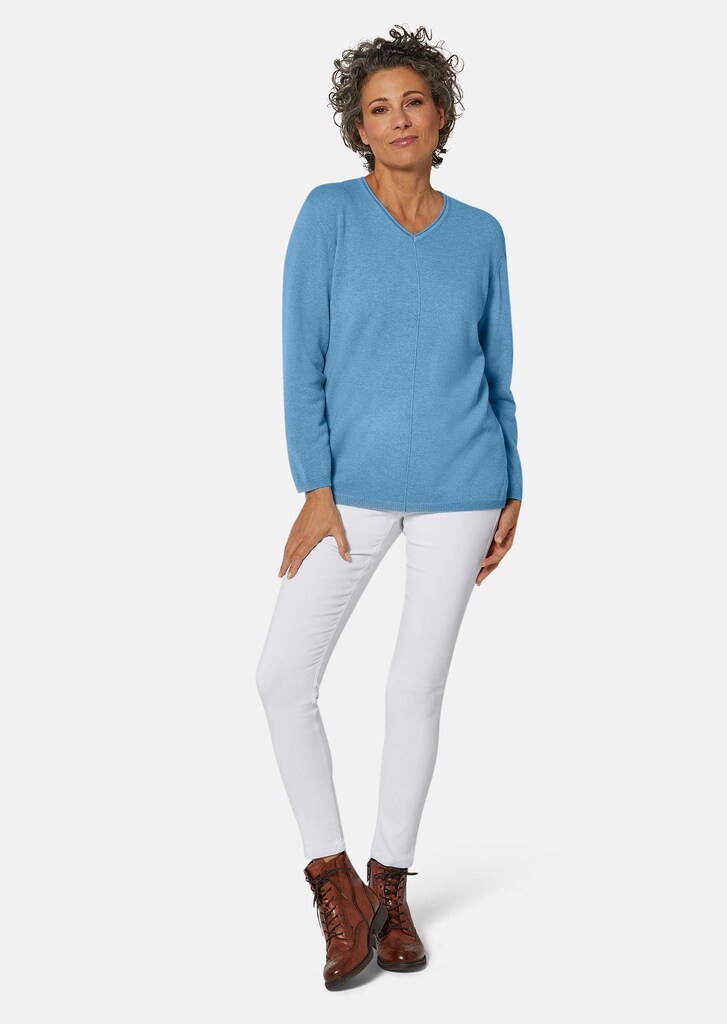 Kaschmirpullover mit V-Ausschnitt