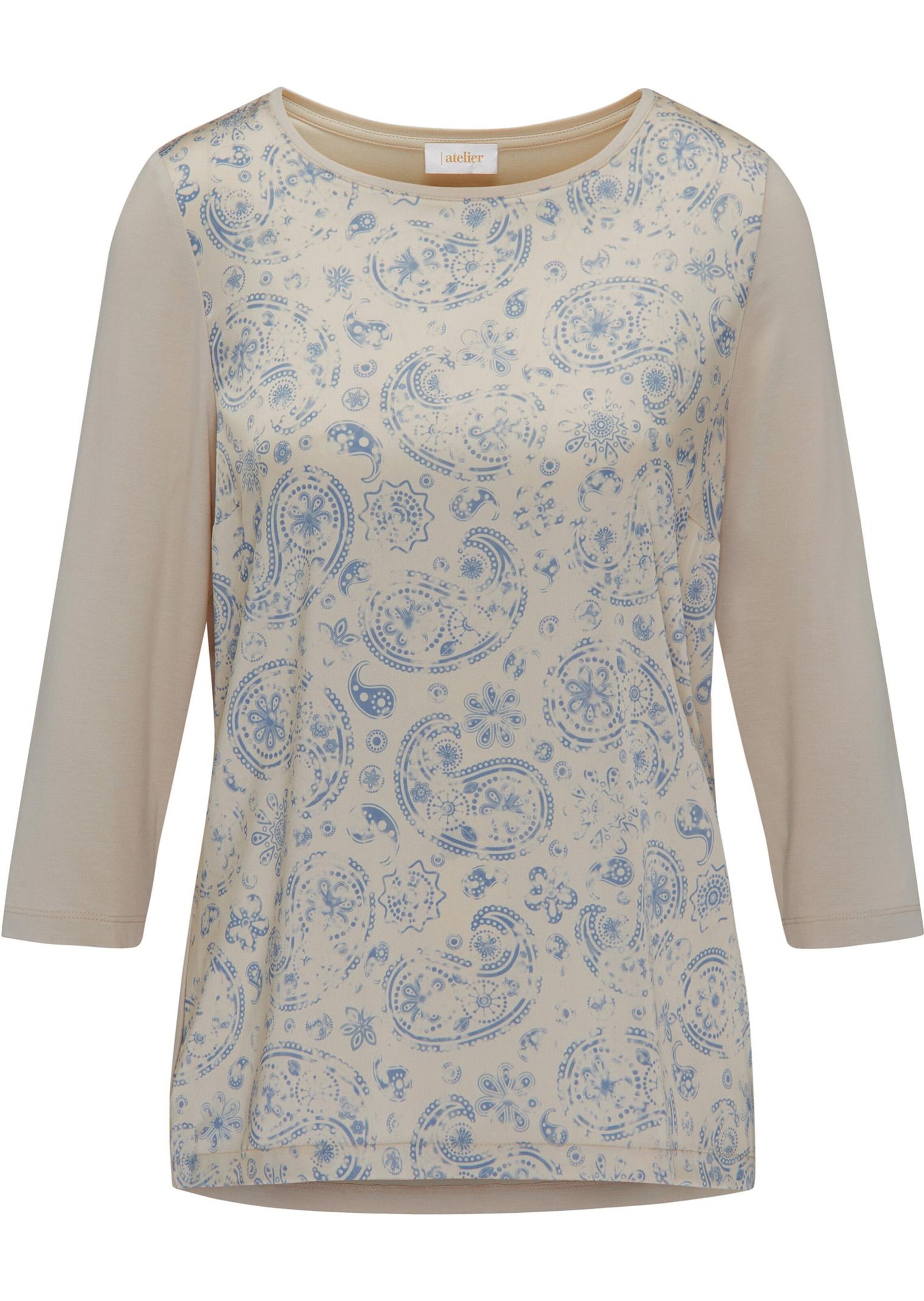 Fließendes Blusenshirt mit glänzendem Paisleydruck