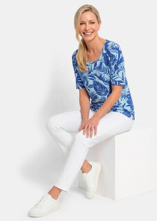 T-shirt en viscose avec motif feuilles graphique thumbnail 4