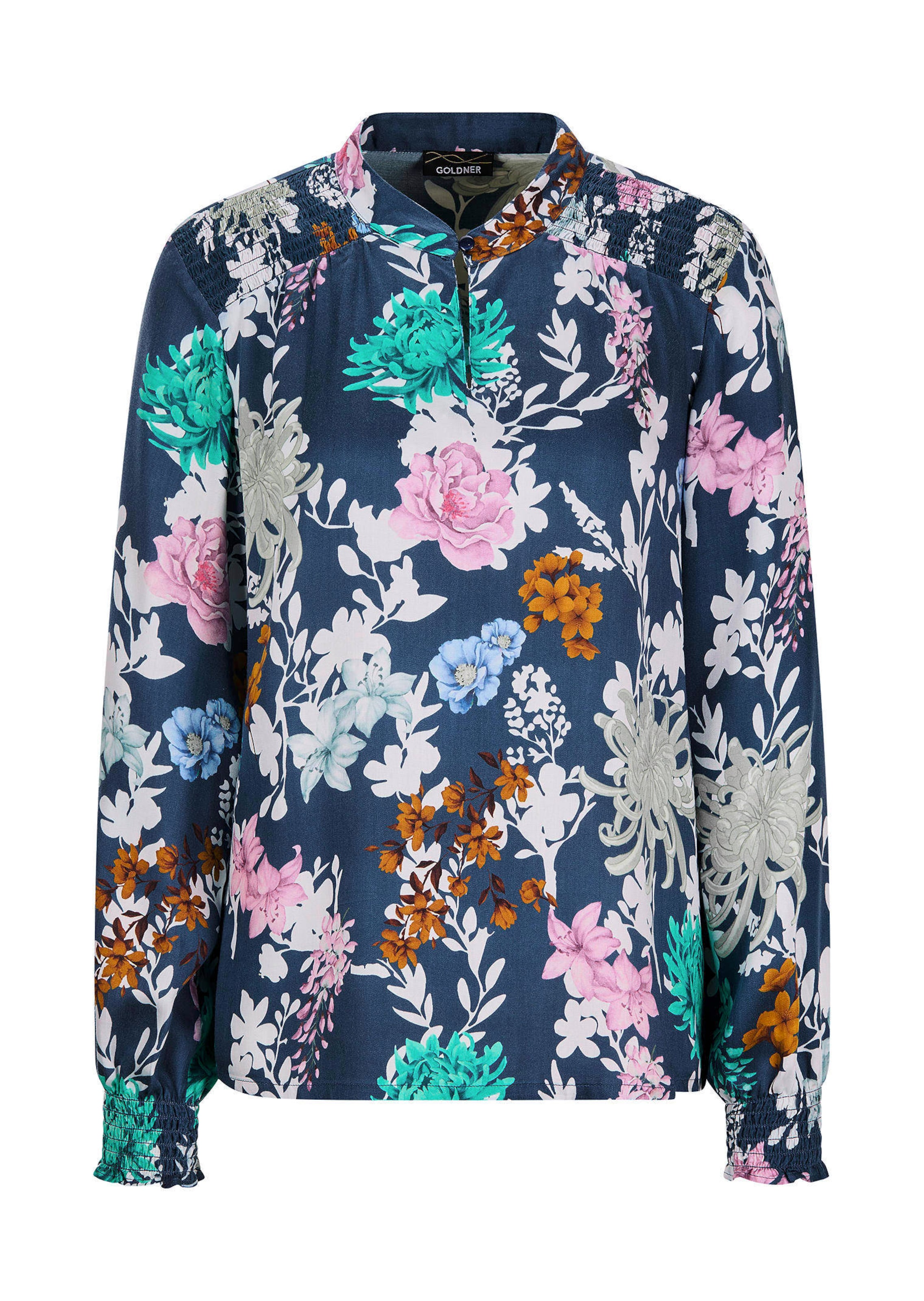 Druckbluse mit Smok-Details