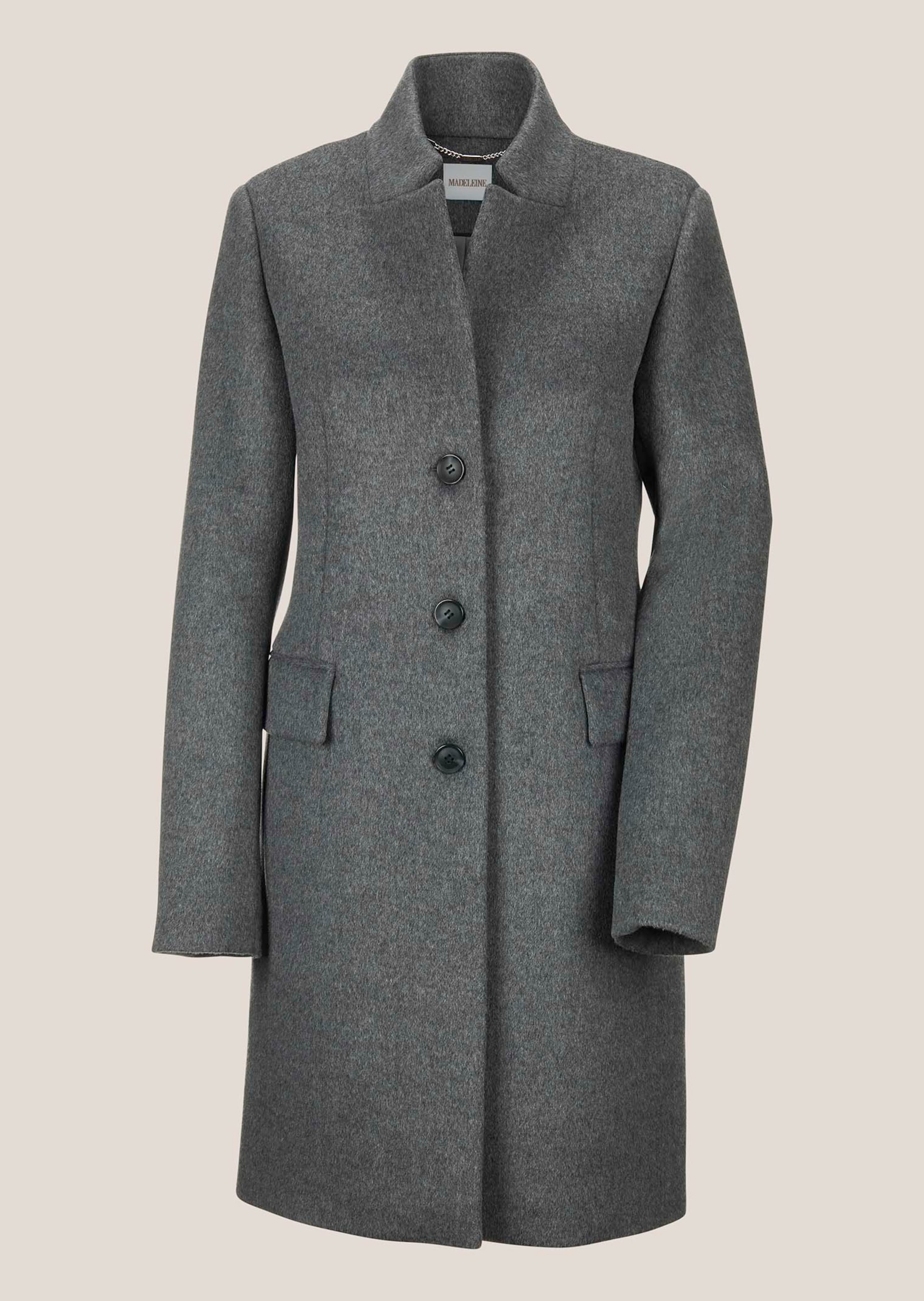 Short coat in graphite / natural white / melange | MADELEINE Fashion