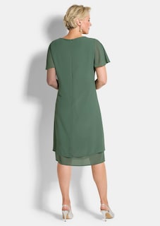 Elegantes Chiffon-Kleid mit Brosche thumbnail 3