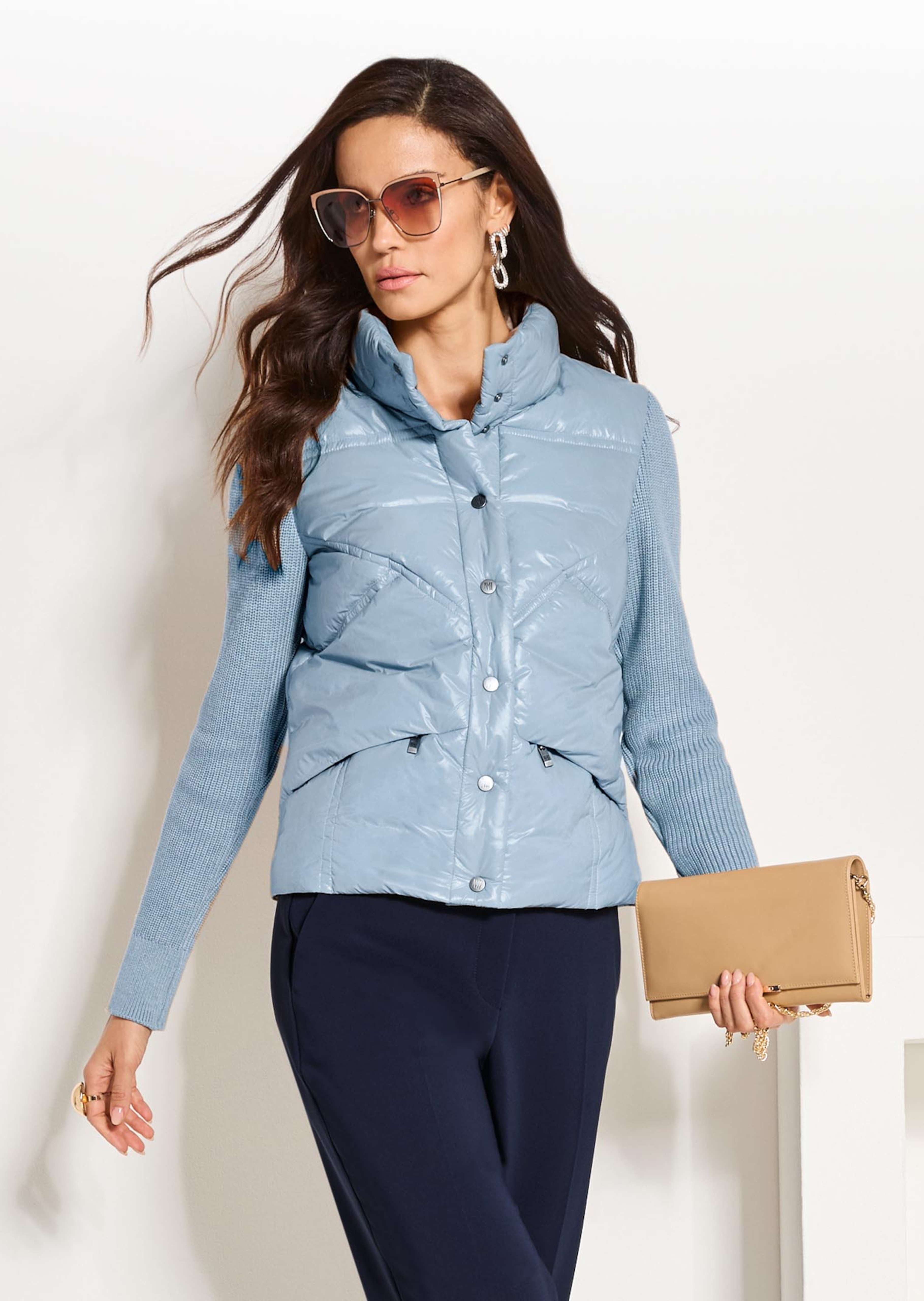 Steppjacke mit Strick-Einsätzen
