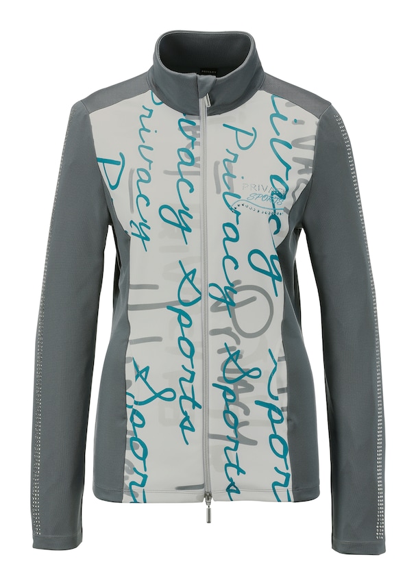 Wellness-Jacke mit Art-Print und Plättchen-Dekoration