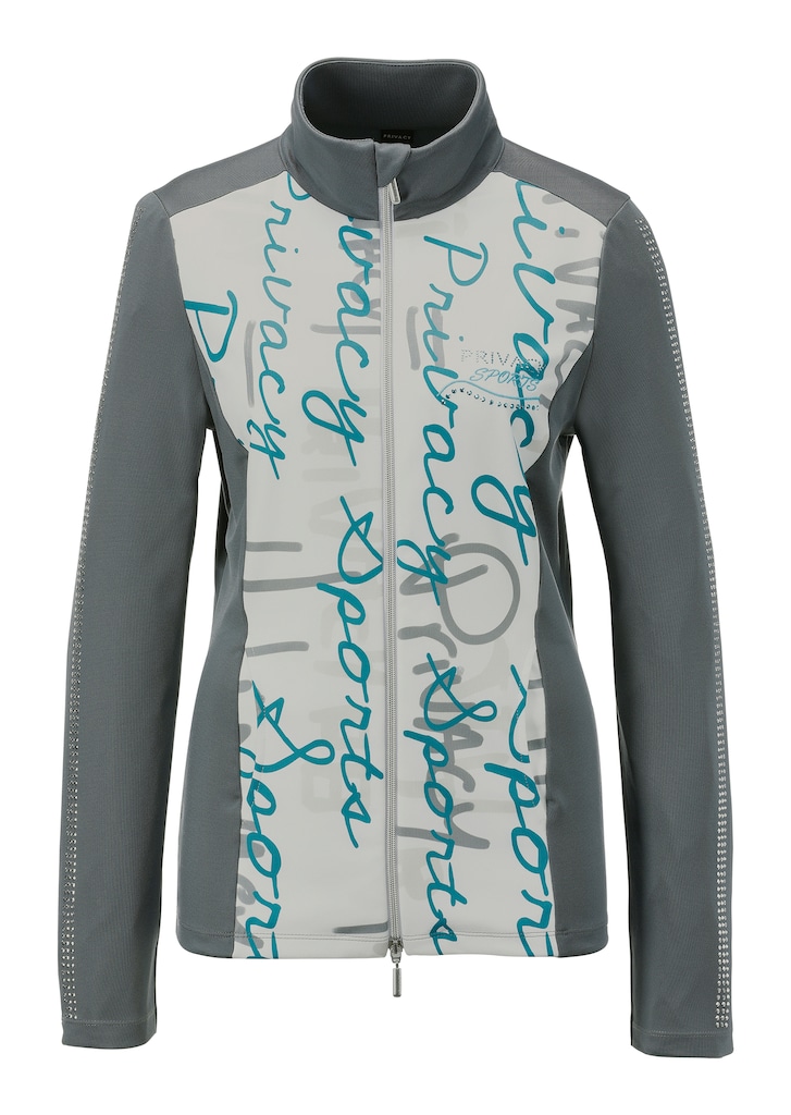 Wellness jacket with art print and plate decoration