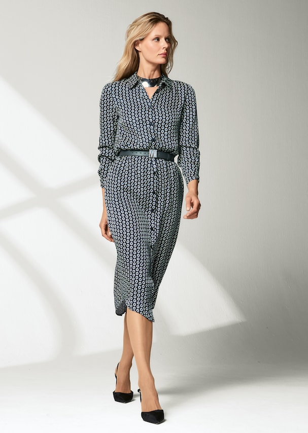 Hemdblusenkleid in bedruckter Satin-Qualität 6