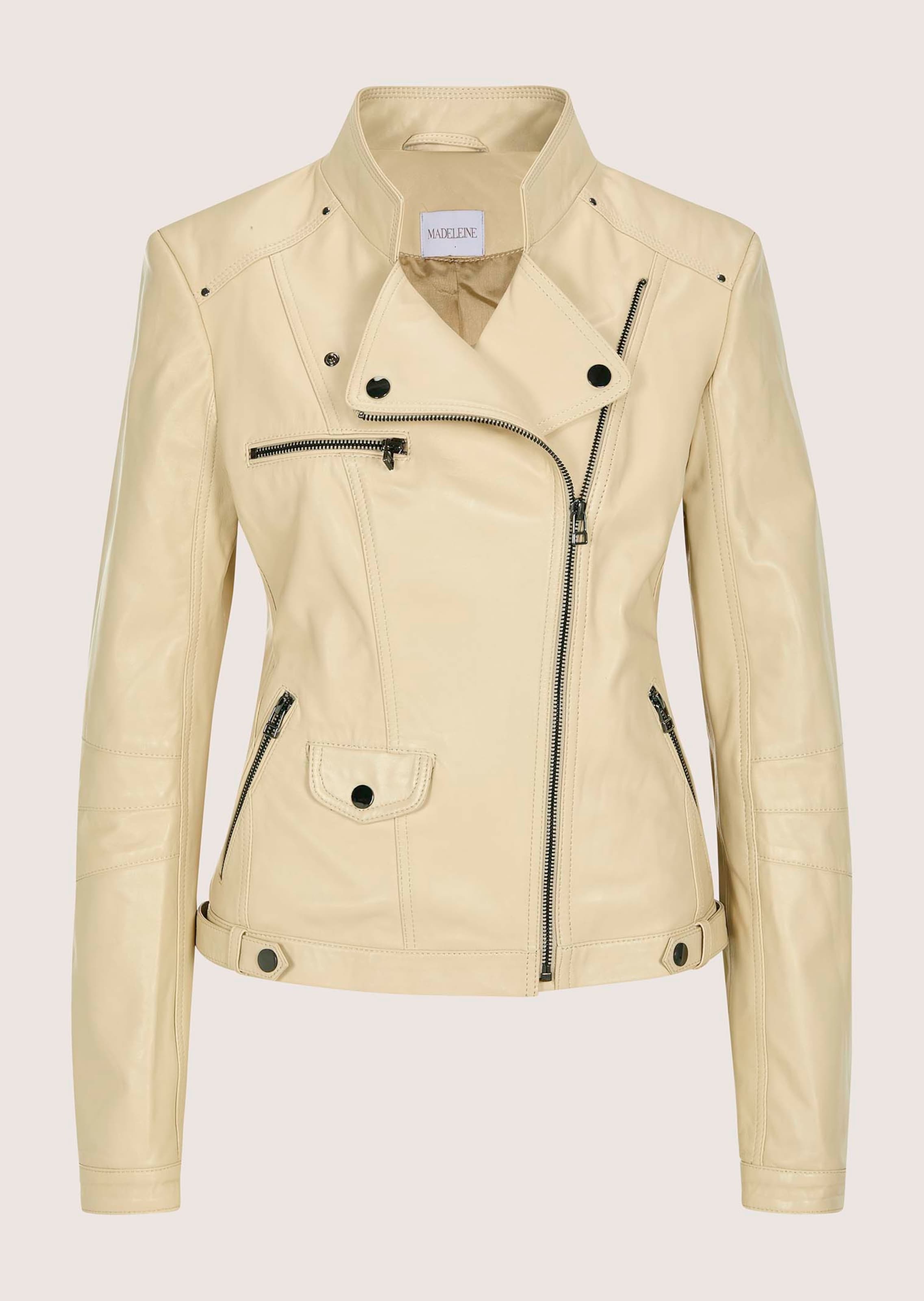 Nappa leather jacket in pearl white | MADELEINE Fashion