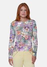 Strickjacke mit Blumendruck und Glanzstreifen thumbnail 1