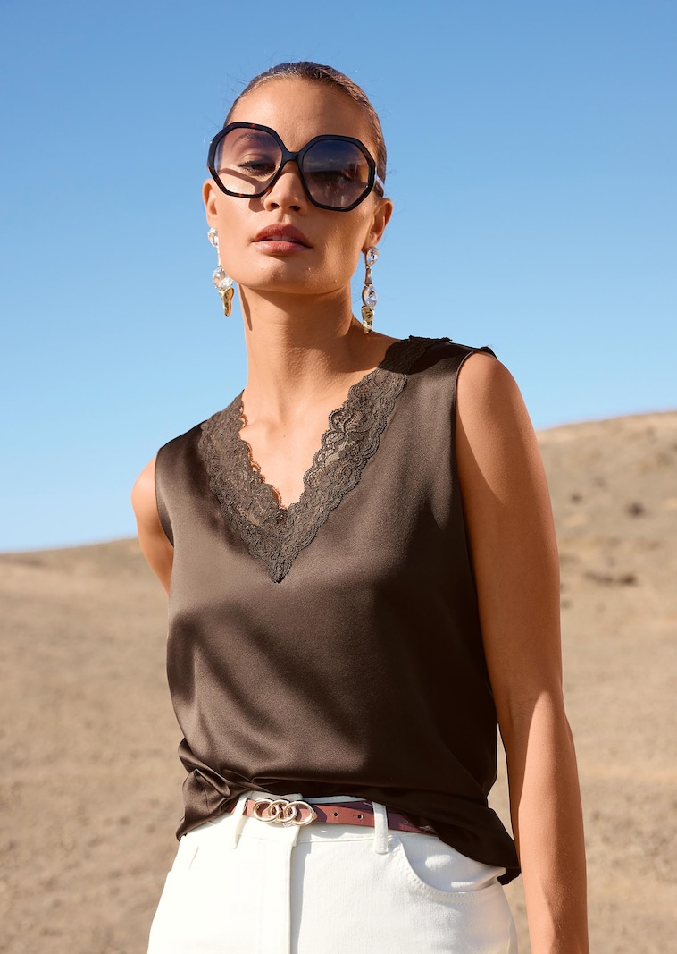 Lingerie-Top aus Seidenstretch