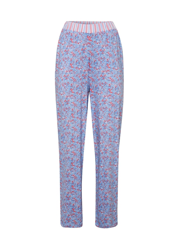 Pantalon de pyjama fleuri en mix matière 2