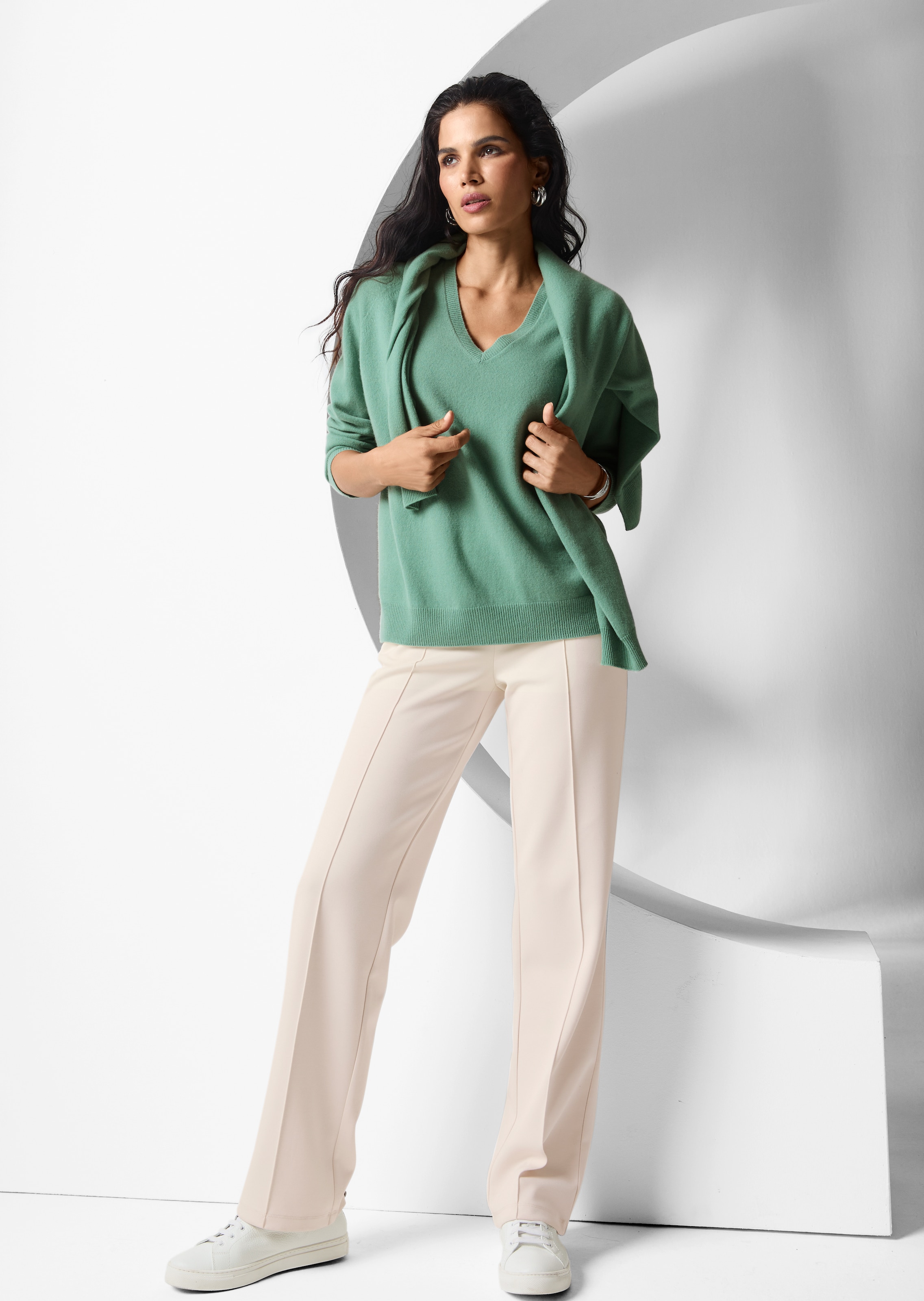 V-Pullover aus reinem Kaschmir