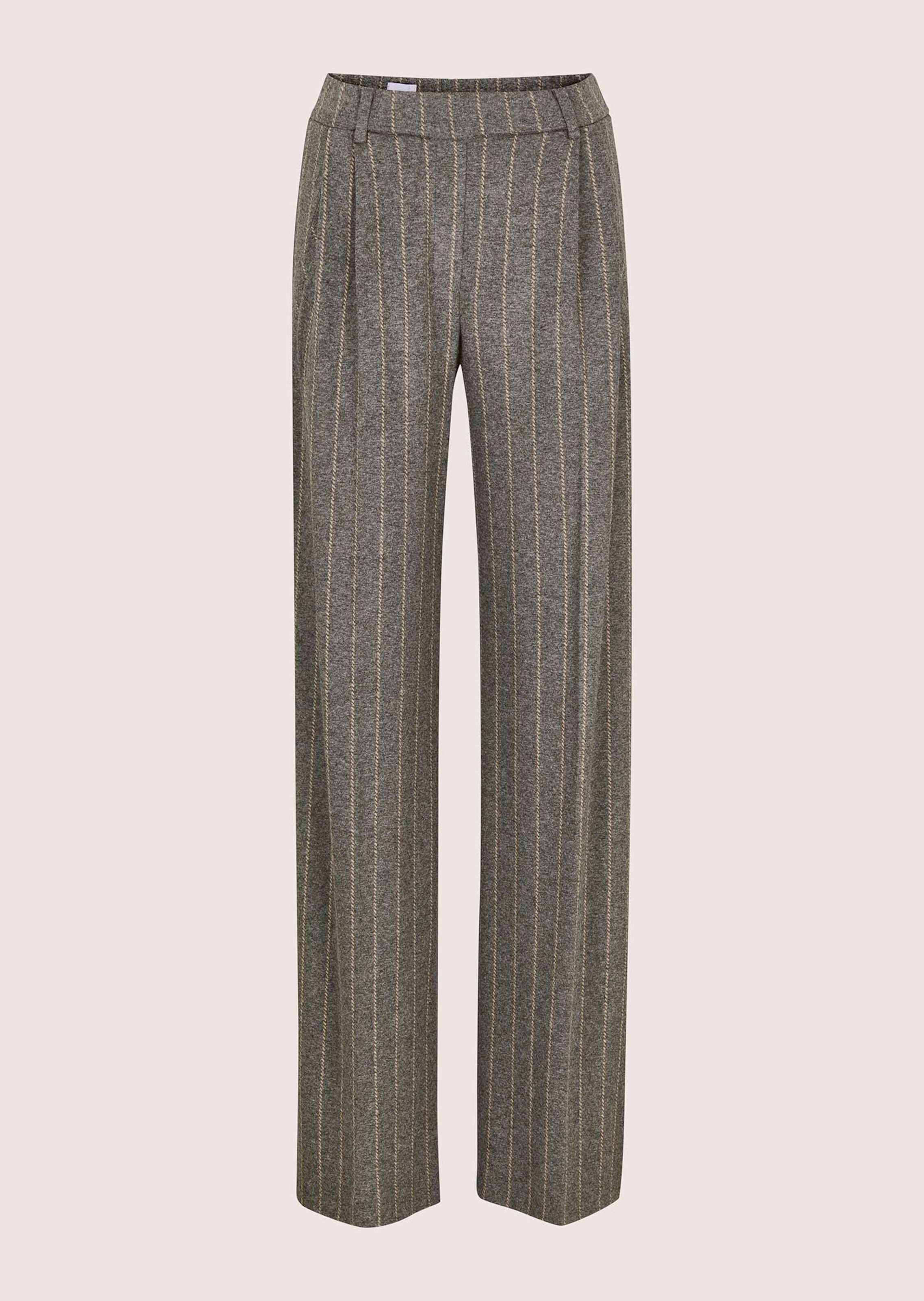 Weite Bundfaltenhose mit Nadelstreifen
