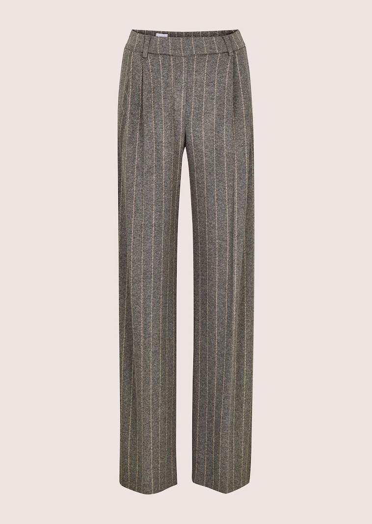 Weite Bundfaltenhose mit Nadelstreifen