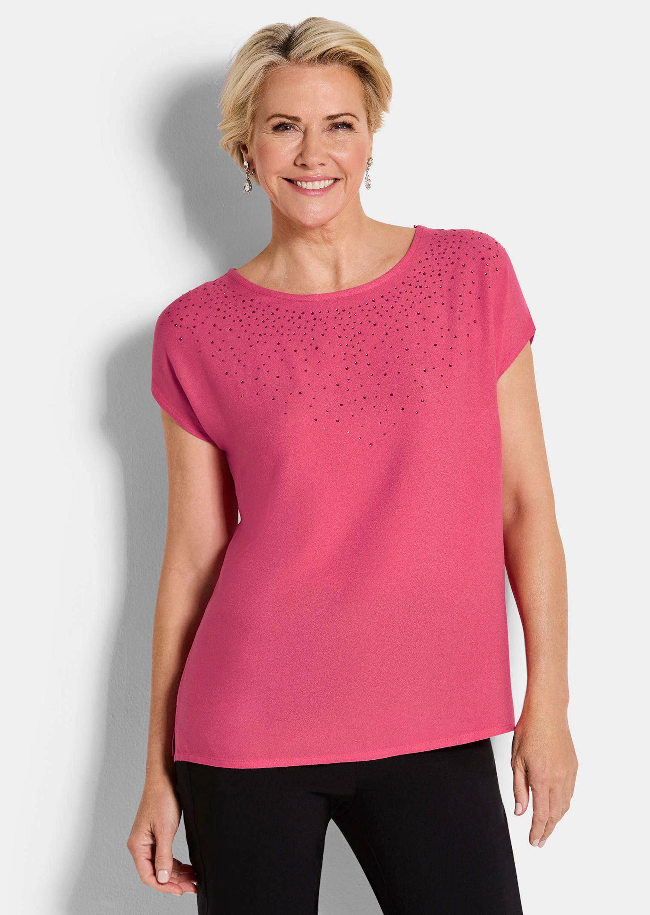 Blouse met glittersteentjes
