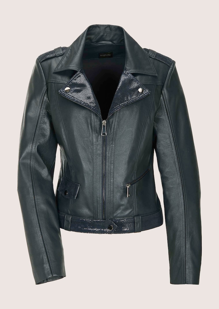 Lammnappa-Lederjacke mit Lackdetails