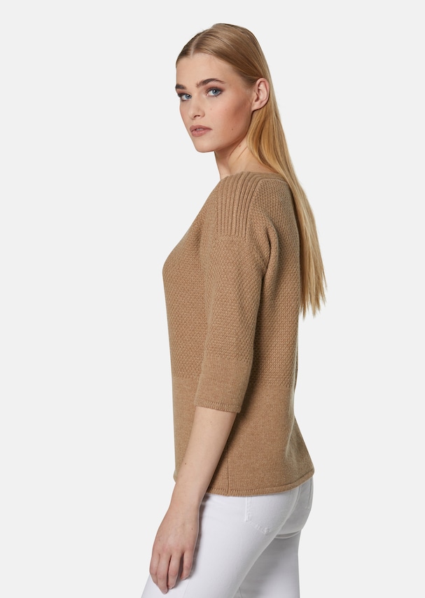 Cashmere jumper with textured mix 3