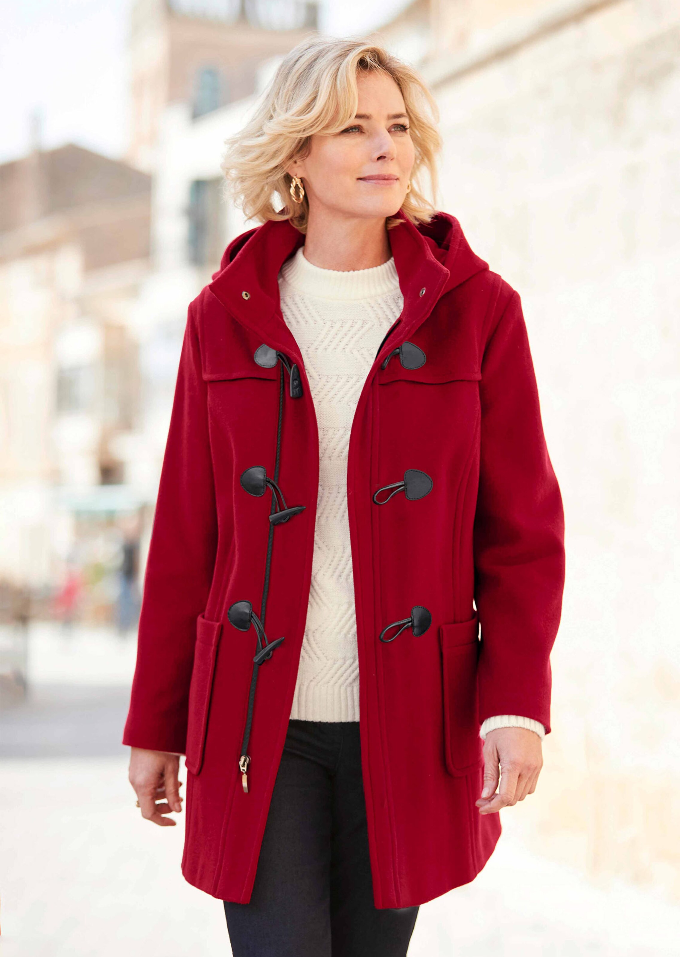 Duffle coat 2025 rouge femme