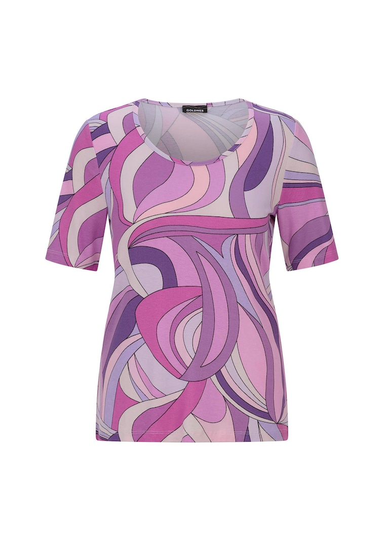 Viskoseshirt mit kunstvollem All-over-Print
