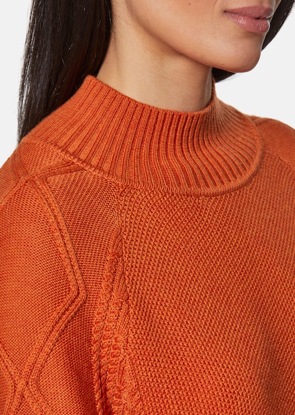 Stand-up collar jumper with pattern mix 4