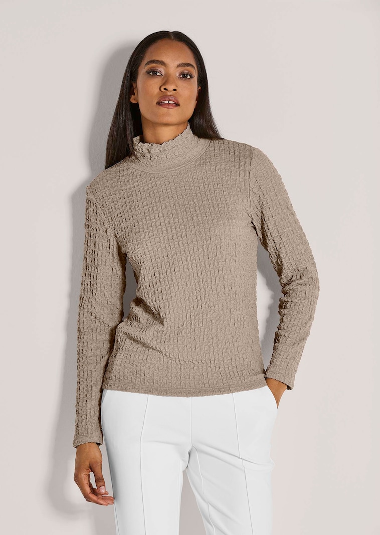 Jersey-Shirt mit Stehkragen