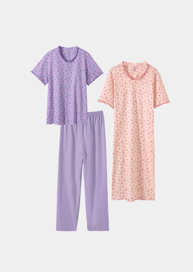 Ensemble de nuit en coton 3 pièces