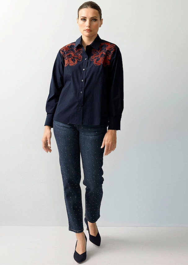 Hemdbluse mit Stickerei-Akzenten 1